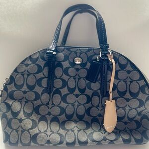 Coach Peyton Signature Cora Domed Satchel Black #F24606
